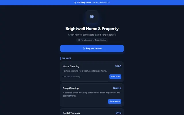 The Card booking page style