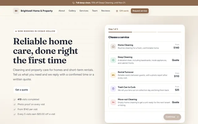 The Elegant booking page style